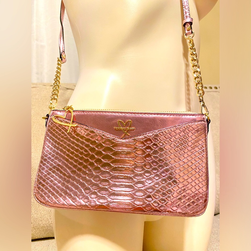 Victoria secret pink snakeskin crossbody bag